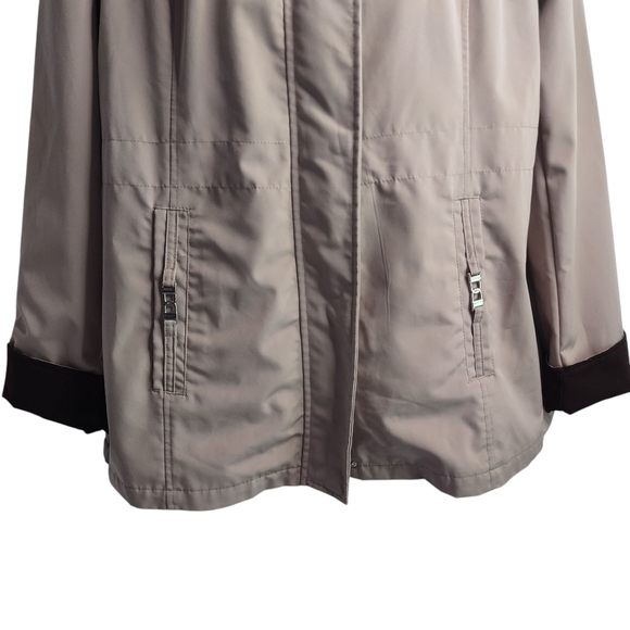 George Women's Jacket Full Zip Removable Hood Beige Color Size L Large 12-14 - Picture 4 of 10